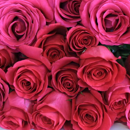 Hosszú szárú pink rózsa csokor