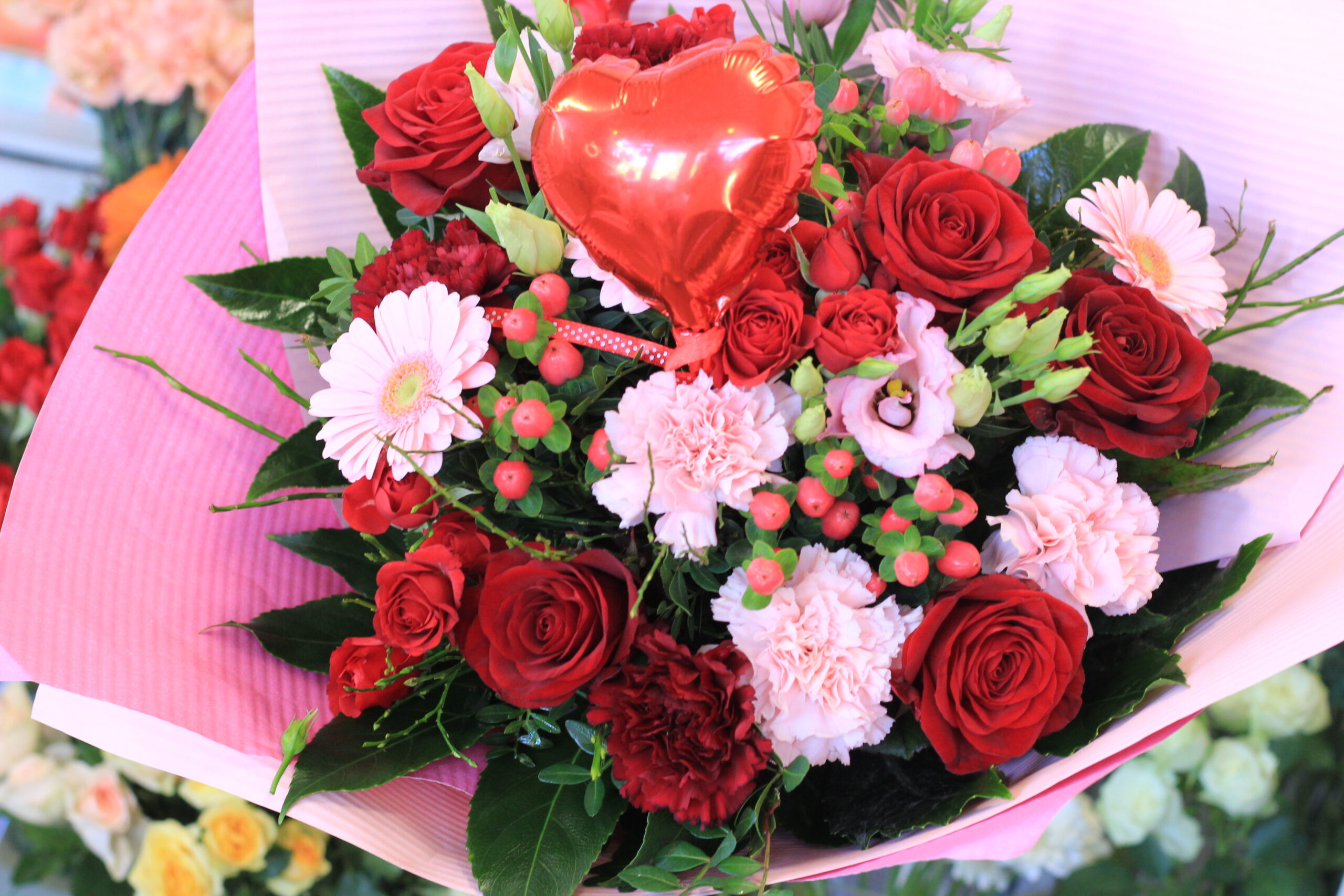 Valentin napi kerek csokor