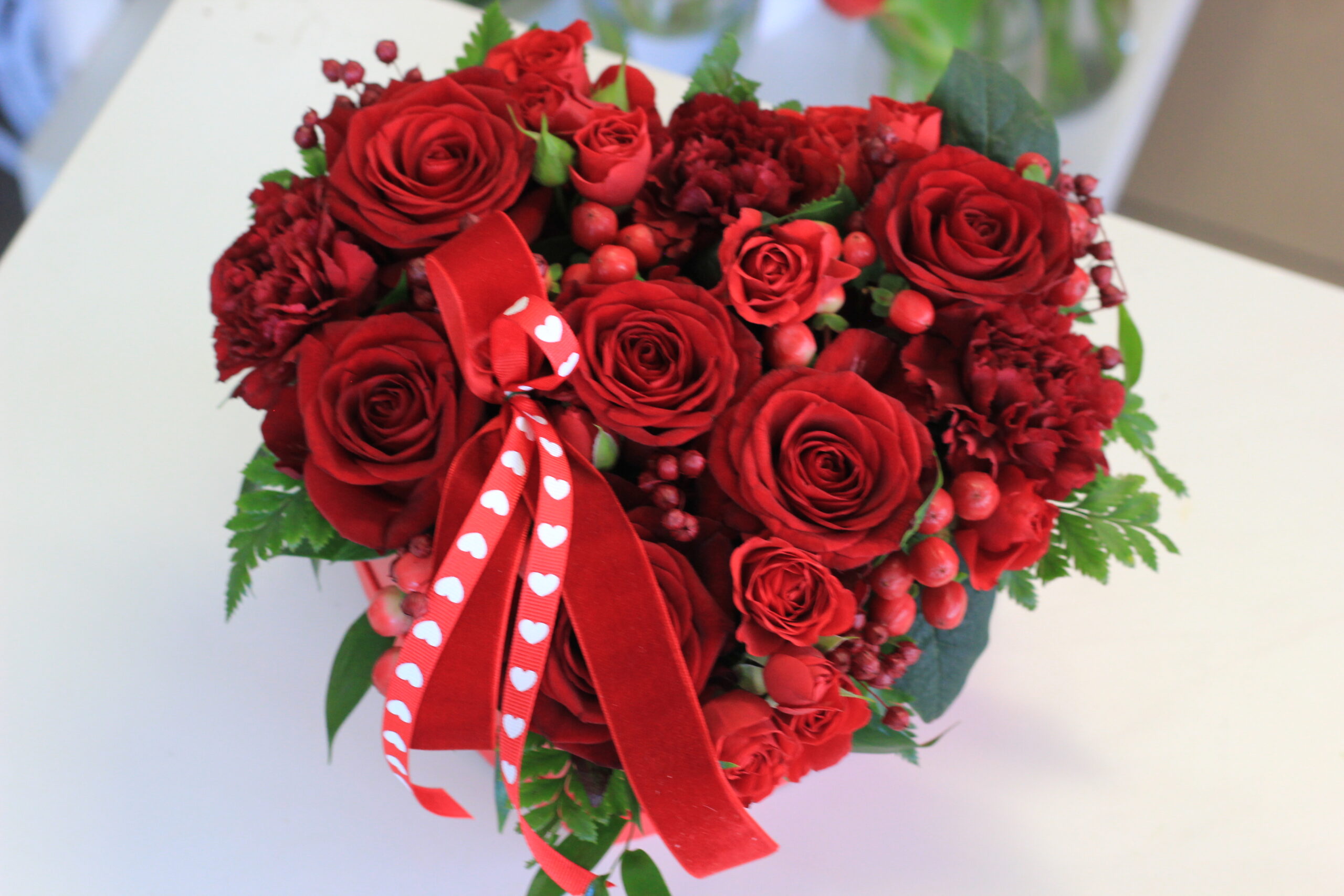 Szív alakú virágdoboz